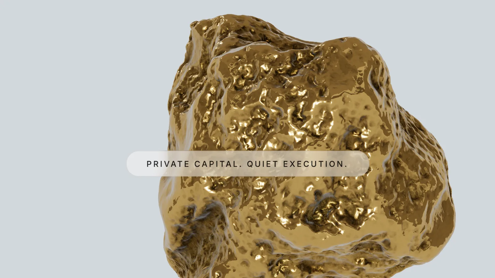 Close-up of the gold nugget after material sanitization